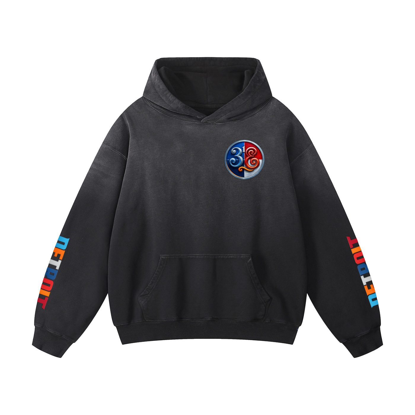 "313 teams" heavyweight sunfade oversized hoodie