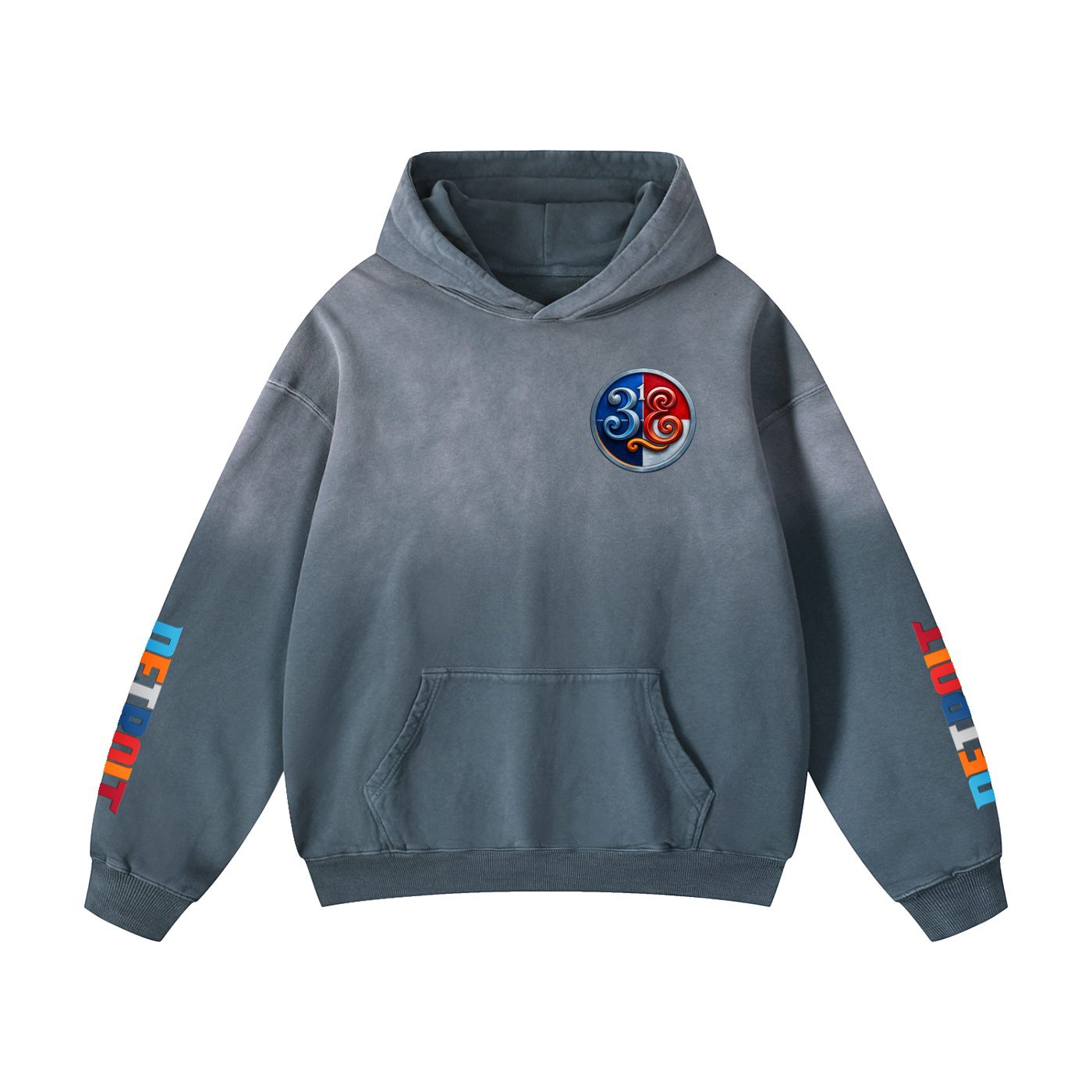 "313 teams" heavyweight sunfade oversized hoodie