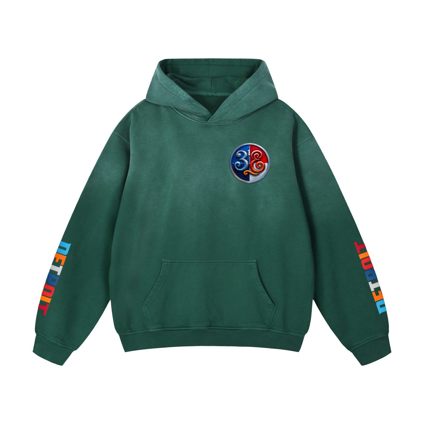 "313 teams" heavyweight sunfade oversized hoodie