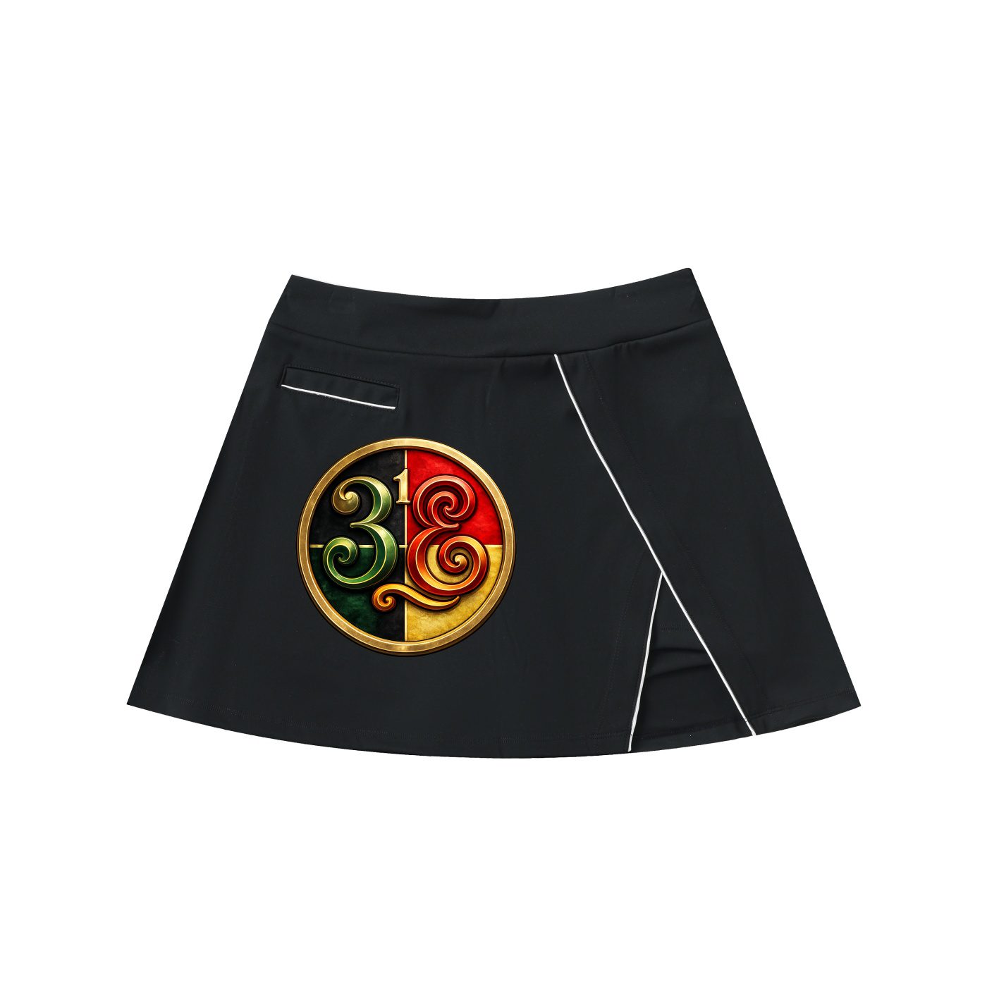 high waist pocketed a line skirt (black)