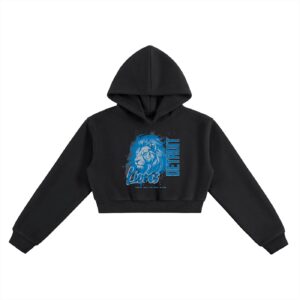 "roar of the d" essential cropped hoodie (black)