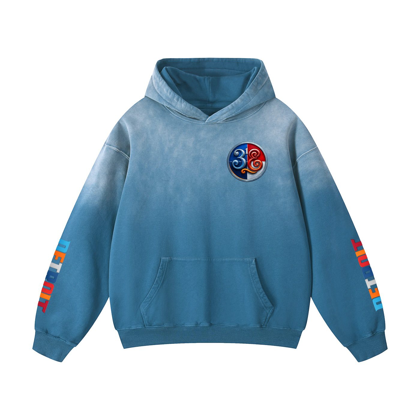 "313 teams" heavyweight sunfade oversized hoodie