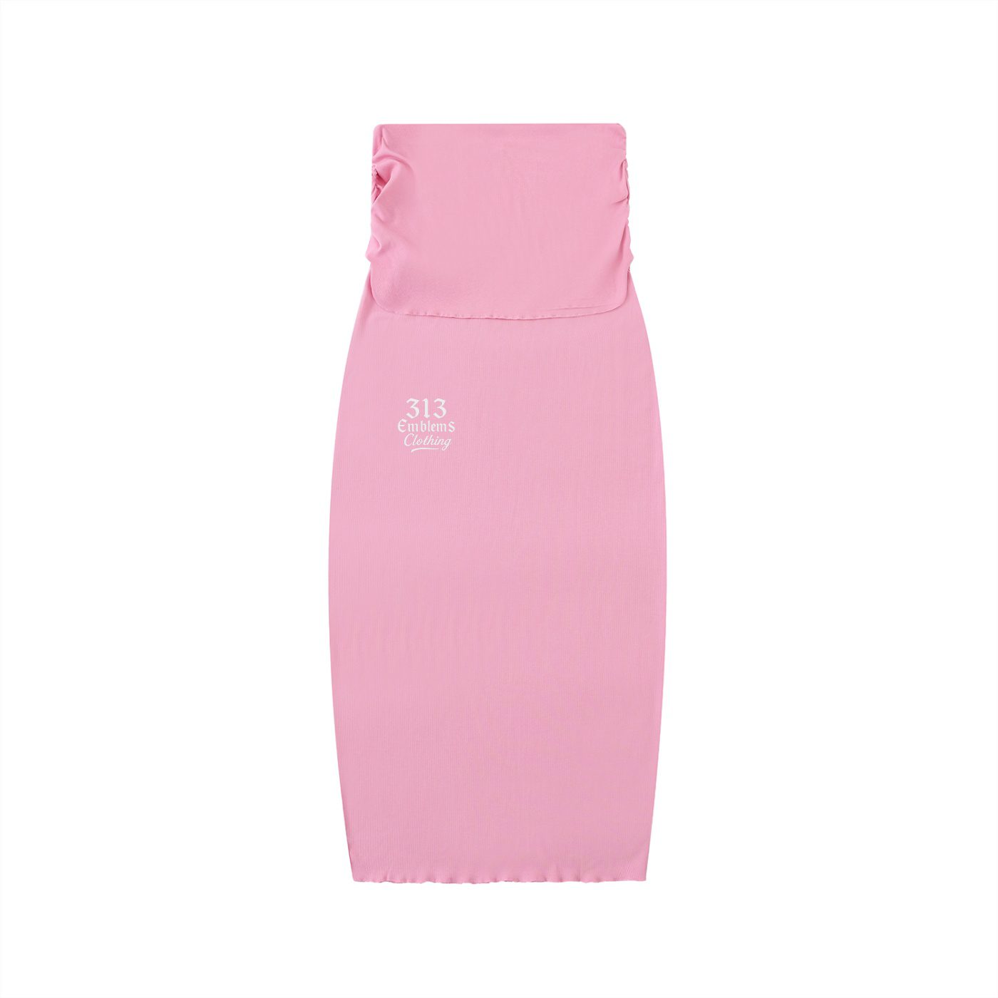 "detroit side" dyed washed straight hip hugging slim maxi skirt (pink)