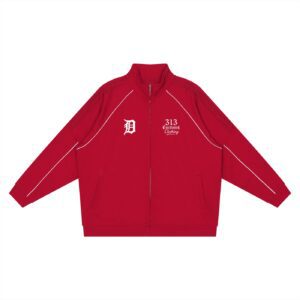 "detroit side" reflection striped raglan sleeve jacket