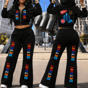313-emblems-detroit-multi-logo-zip up-hoodie-and-flare-joggers-front-back-view.jpg