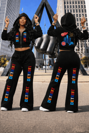 313-emblems-detroit-multi-logo-zip up-hoodie-and-flare-joggers-front-back-view.jpg