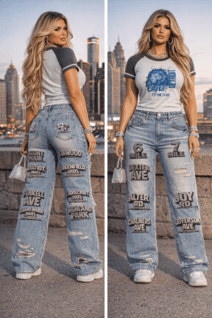 "roar of the d / detroit streets" urban streetwear contrast stripes bodycon raglan sleeve t shirt (grey)