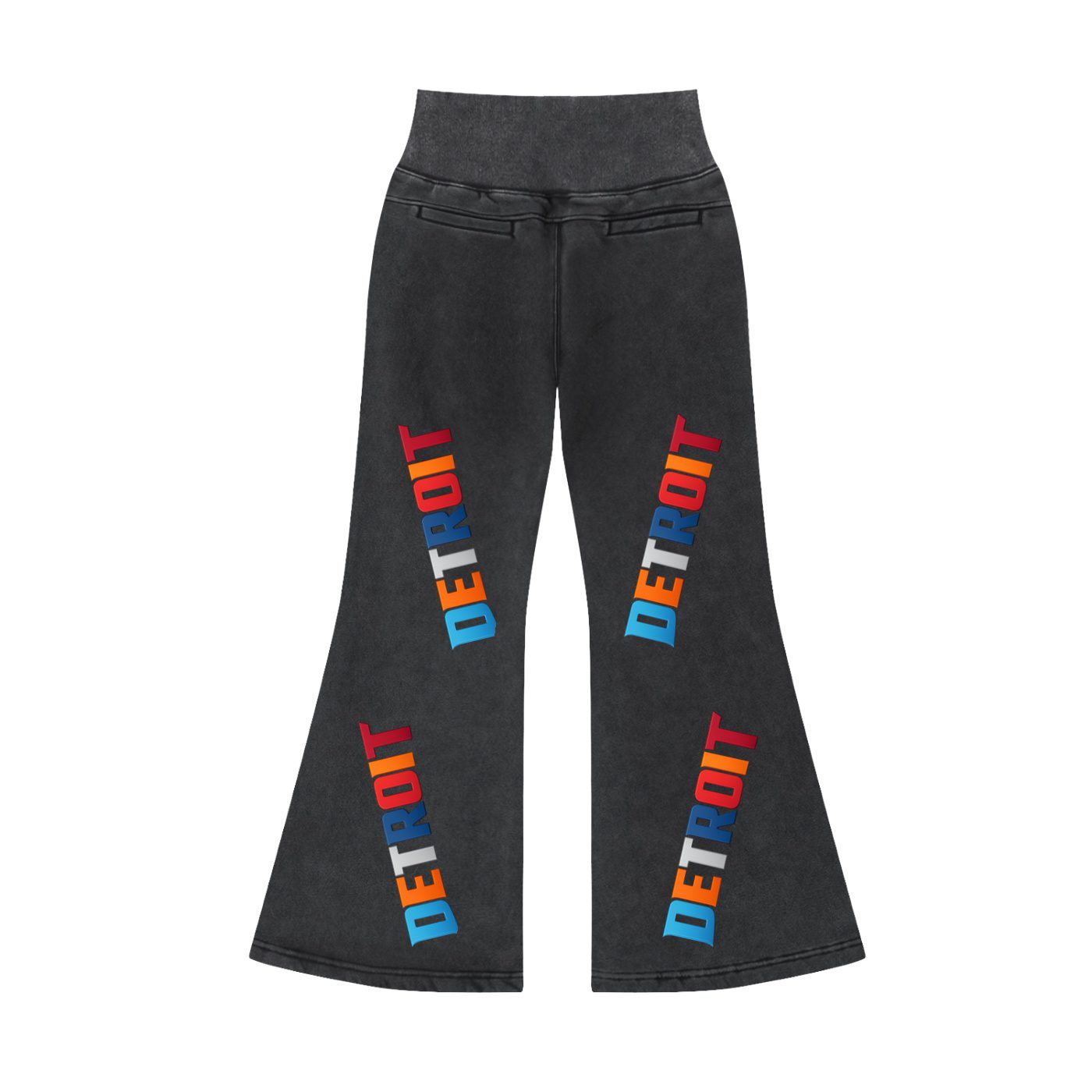 "313 teams" vintage washed flared fleece pants (black)