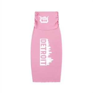 "detroit side" dyed washed straight hip hugging slim maxi skirt (pink)