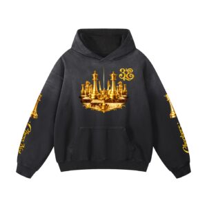 "chess not checkers" heavyweight sunfade oversized hoodie (black)