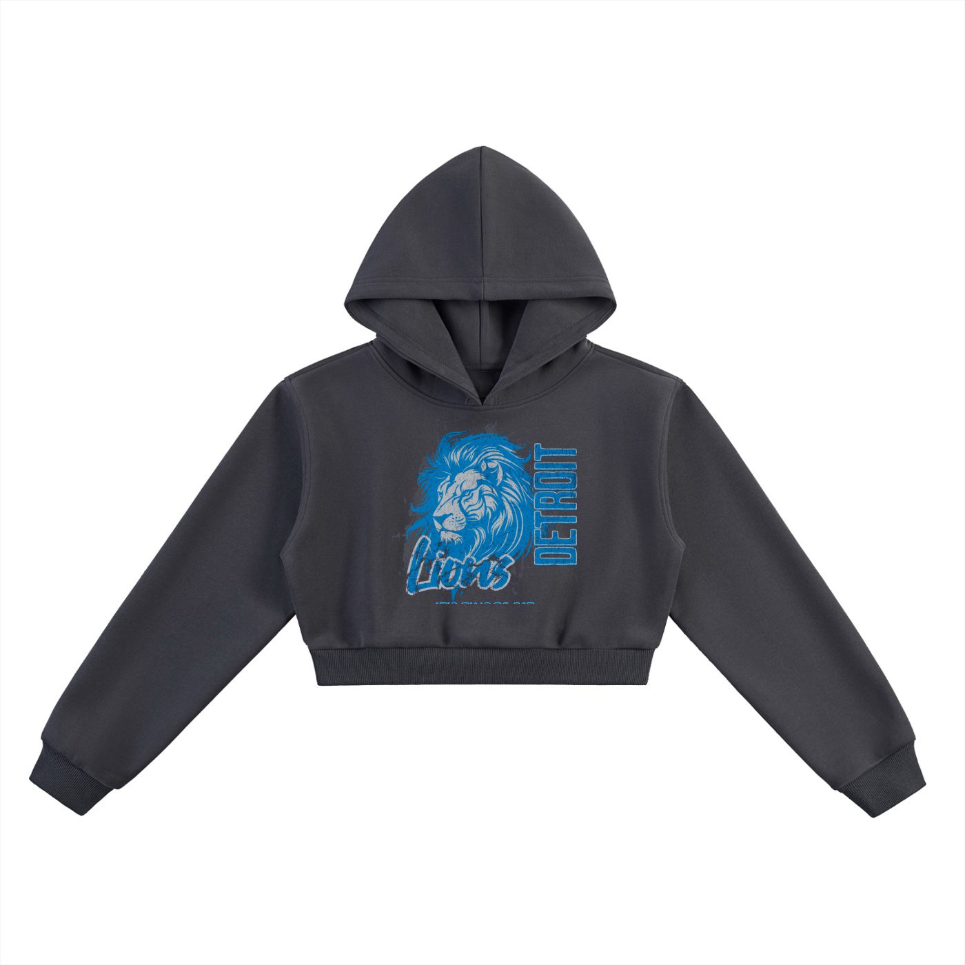 "roar of the d" essential cropped hoodie (black)