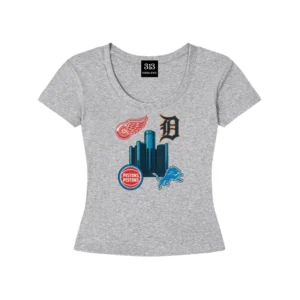 "313 teams" urban streetwear women's longline slim fit t shirt (grey)