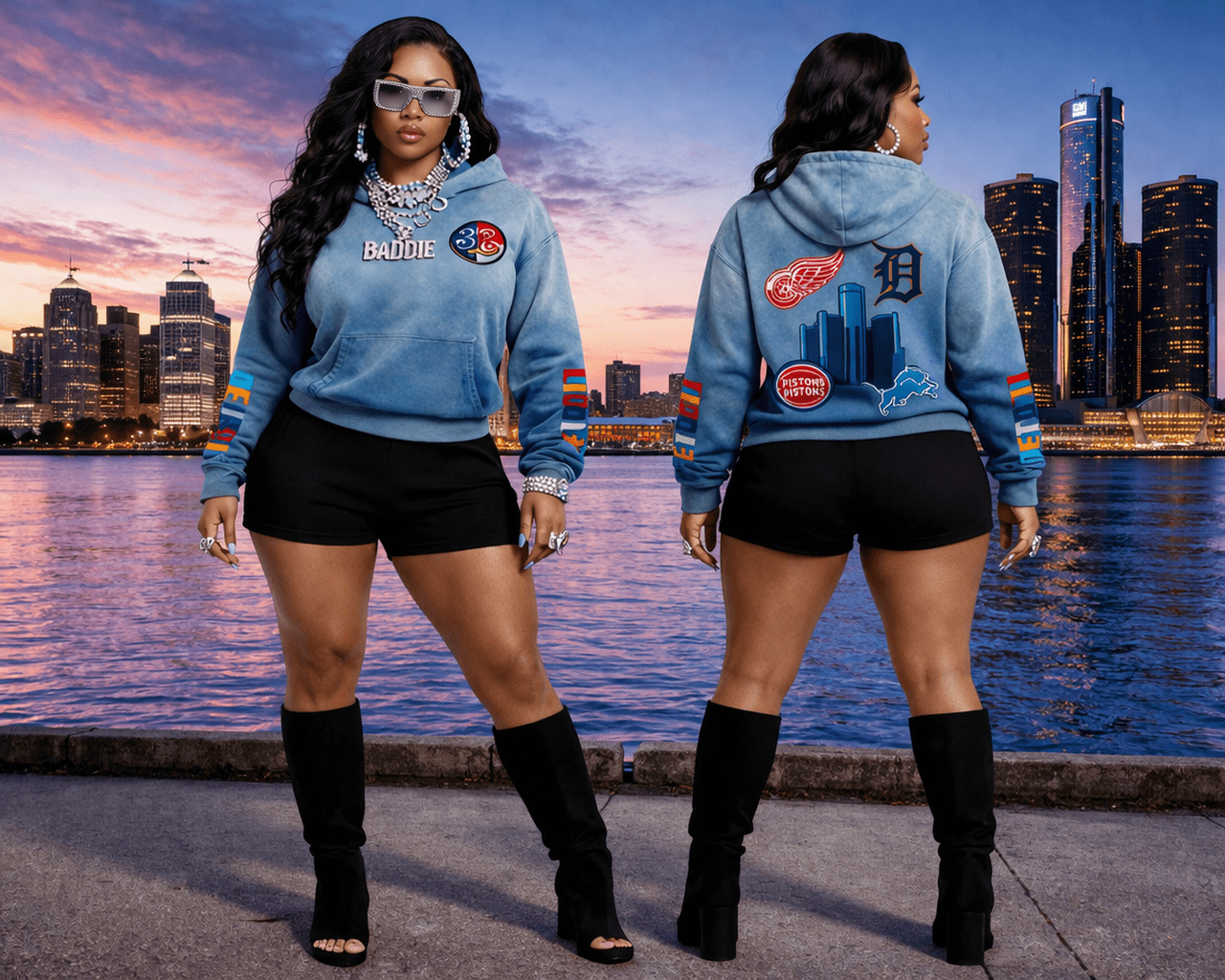 "313 teams" urban streetwear heavyweight sunfade oversized hoodie