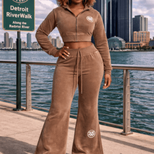 313-emblems-detroit-multi-logo-zip up-hoodie-and-flare-joggers-front-back-view.jpg