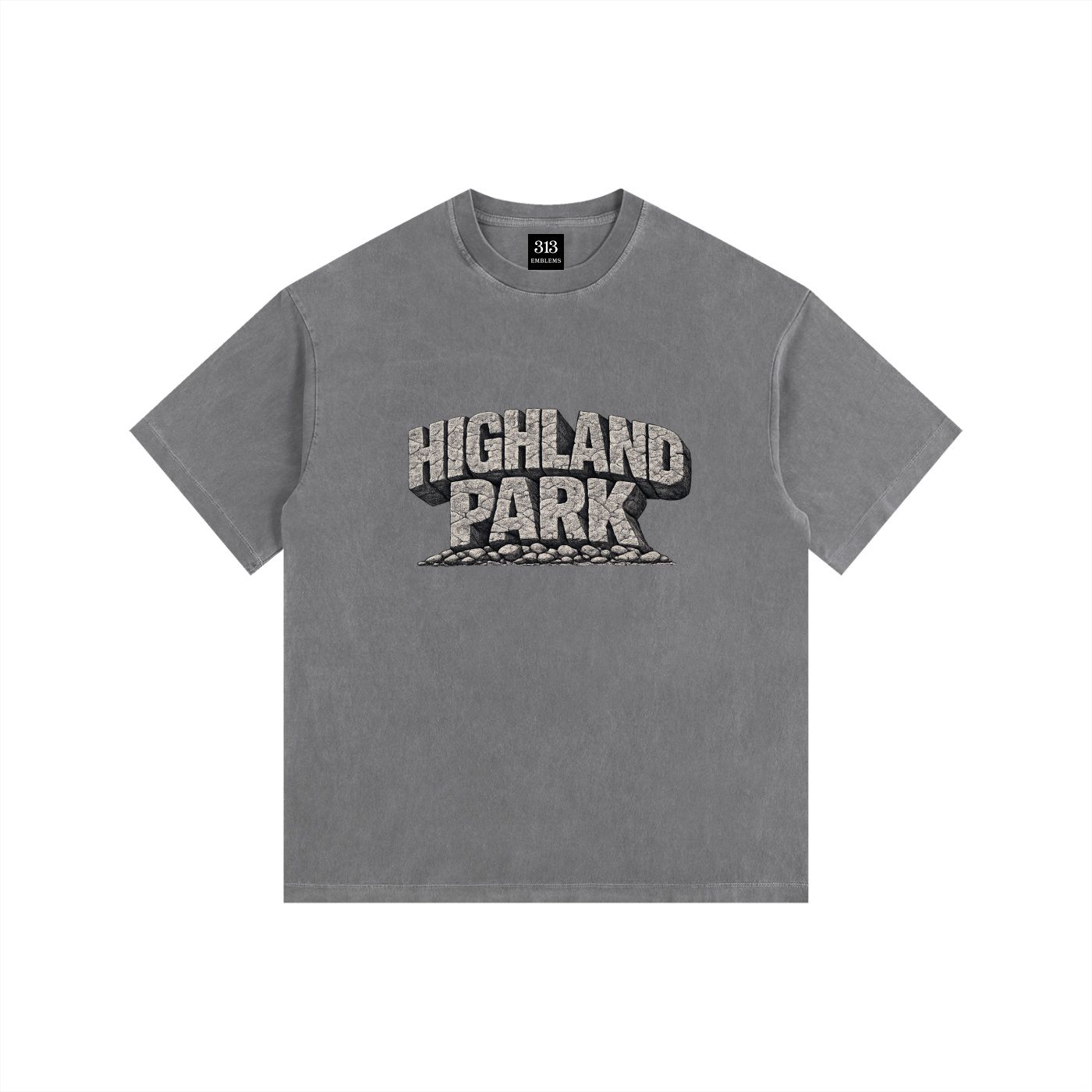 "detroit streets" highland park urban streetwear vintage washed oversized cotton t shirt