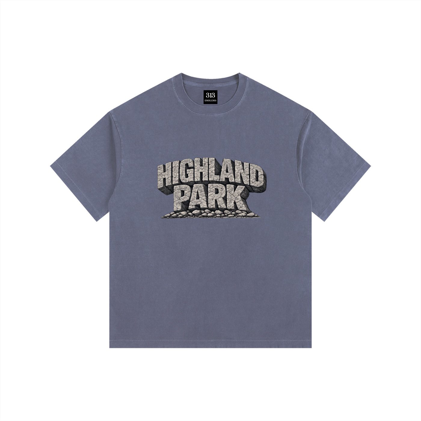 "detroit streets" highland park urban streetwear vintage washed oversized cotton t shirt