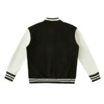 two tone fleeced varsity jacket