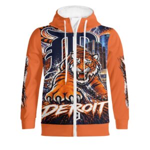 313 Emblems "Tiger Paw" Full Zip Turtleneck Hoodie Streetwear
