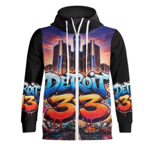 313 Emblems "Skyline Drip" Full Zip Turtleneck Hoodie Streetwear
