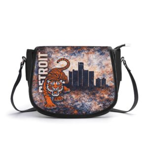 313 Emblems "Tiger Paw" Top-grain Leather Saddle Bag Black