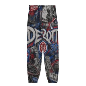 Detroit "Full Court Press" Women's All-Over Print Adult Long Sport Pants