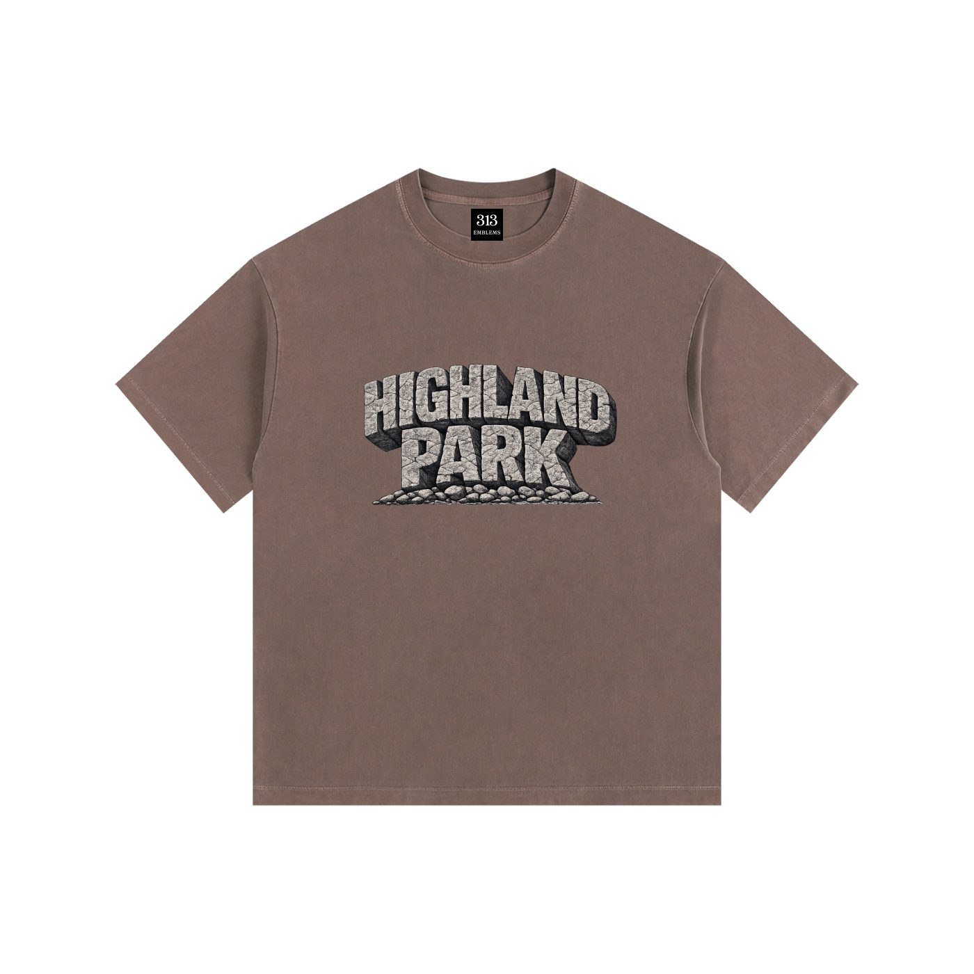 "detroit streets" highland park urban streetwear vintage washed oversized cotton t shirt