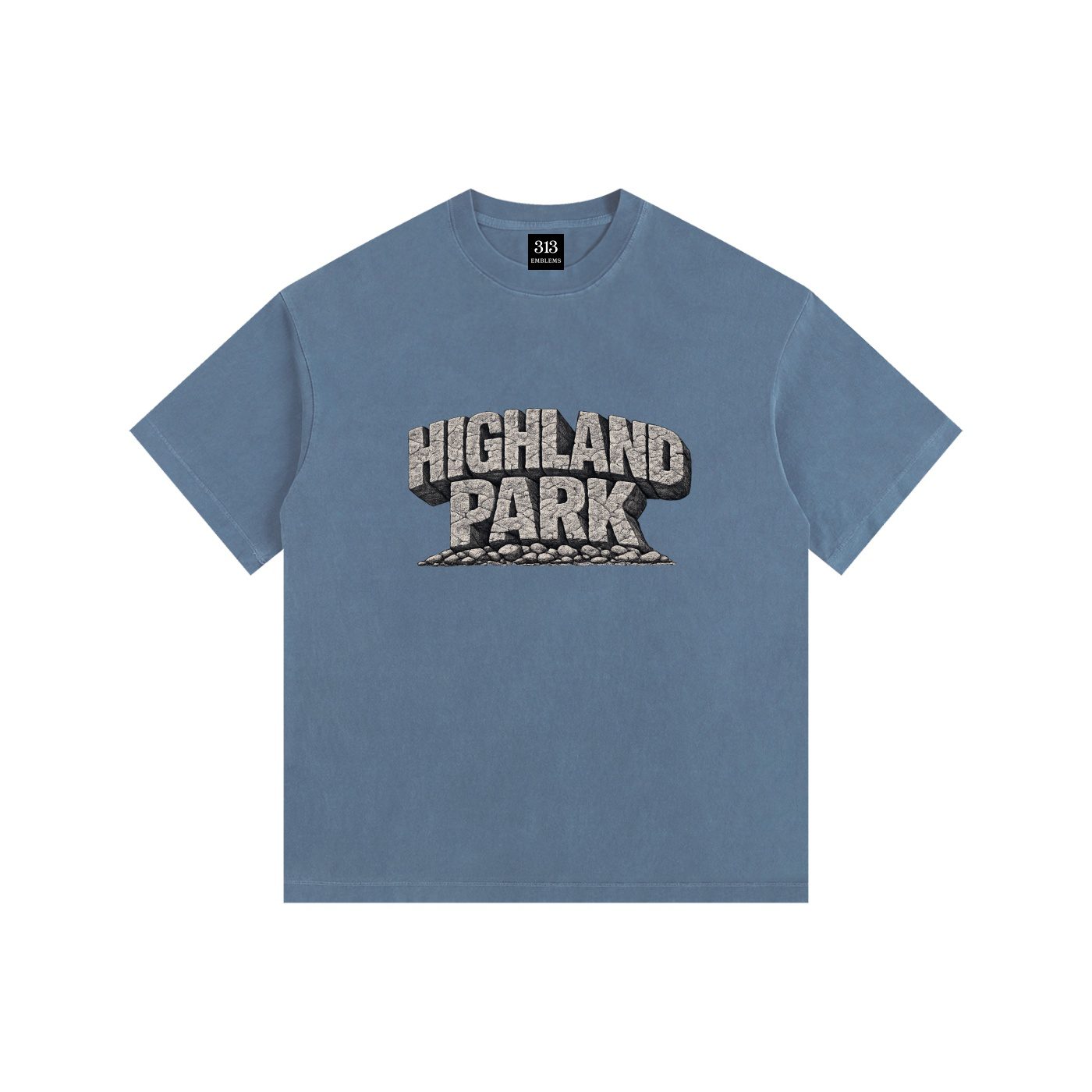 "detroit streets" highland park urban streetwear vintage washed oversized cotton t shirt