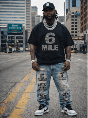 "detroit streets" 6 mile urban streetwear vintage washed oversized cotton t shirt