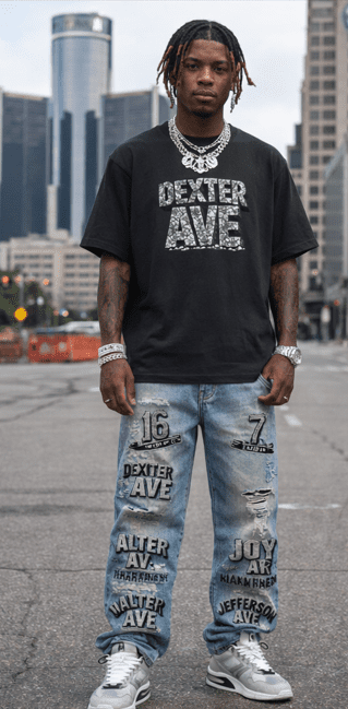 detroit streets" dexter ave urban streetwear vintage washed oversized cotton t shirt
