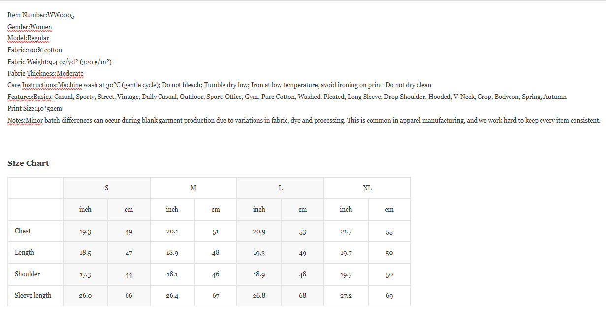 vintage washed raw edge hoodie specs