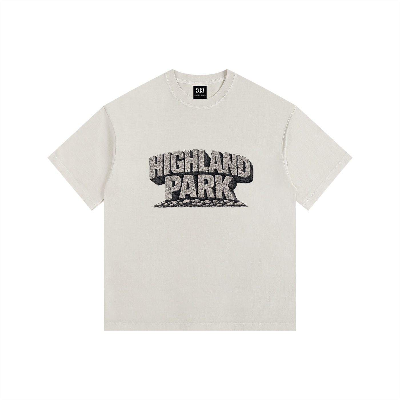 "detroit streets" highland park urban streetwear vintage washed oversized cotton t shirt