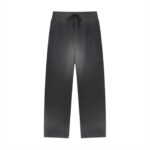 sun fade raw edge straight leg sweatpants