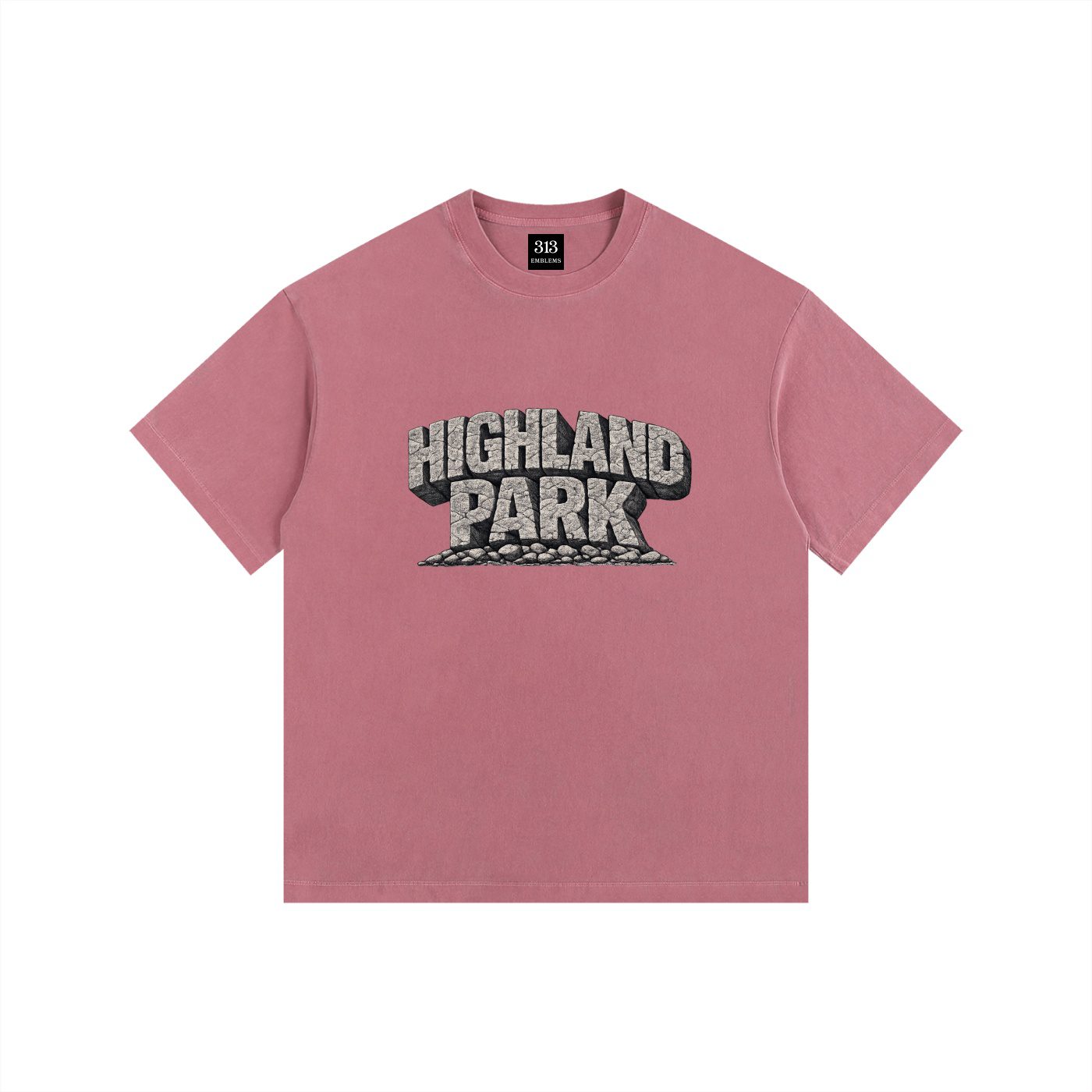 "detroit streets" highland park urban streetwear vintage washed oversized cotton t shirt
