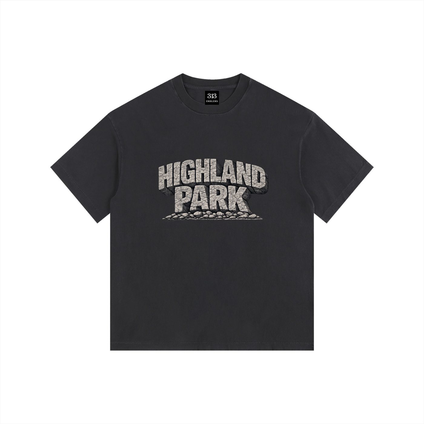 "detroit streets" highland park urban streetwear vintage washed oversized cotton t shirt
