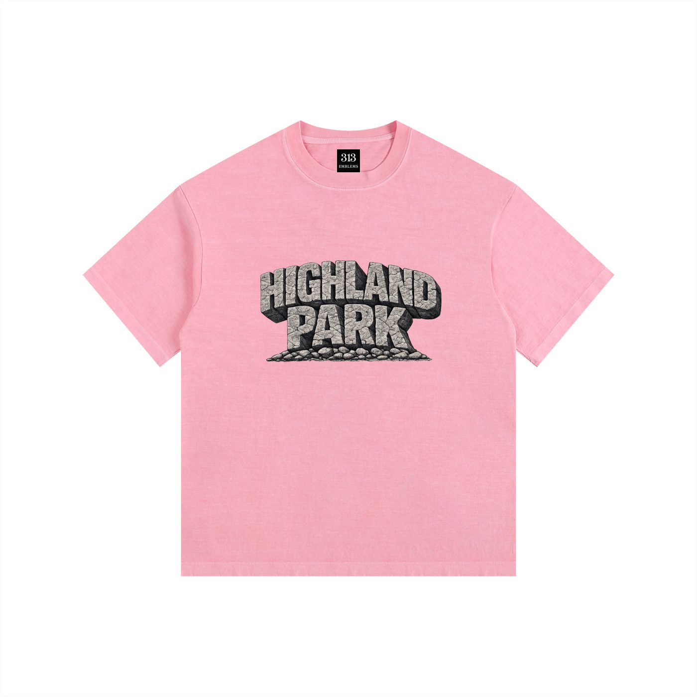 "detroit streets" highland park urban streetwear vintage washed oversized cotton t shirt