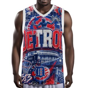 313 Emblems "Detroit Basketball" Men's Basketball Jersey Tank Top