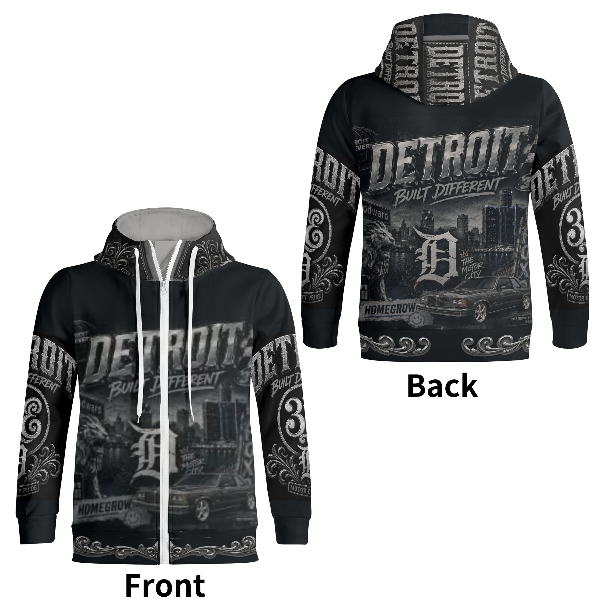 "BlackOut (ThaDarkOne)" Full Zip Hoodie - Image 5