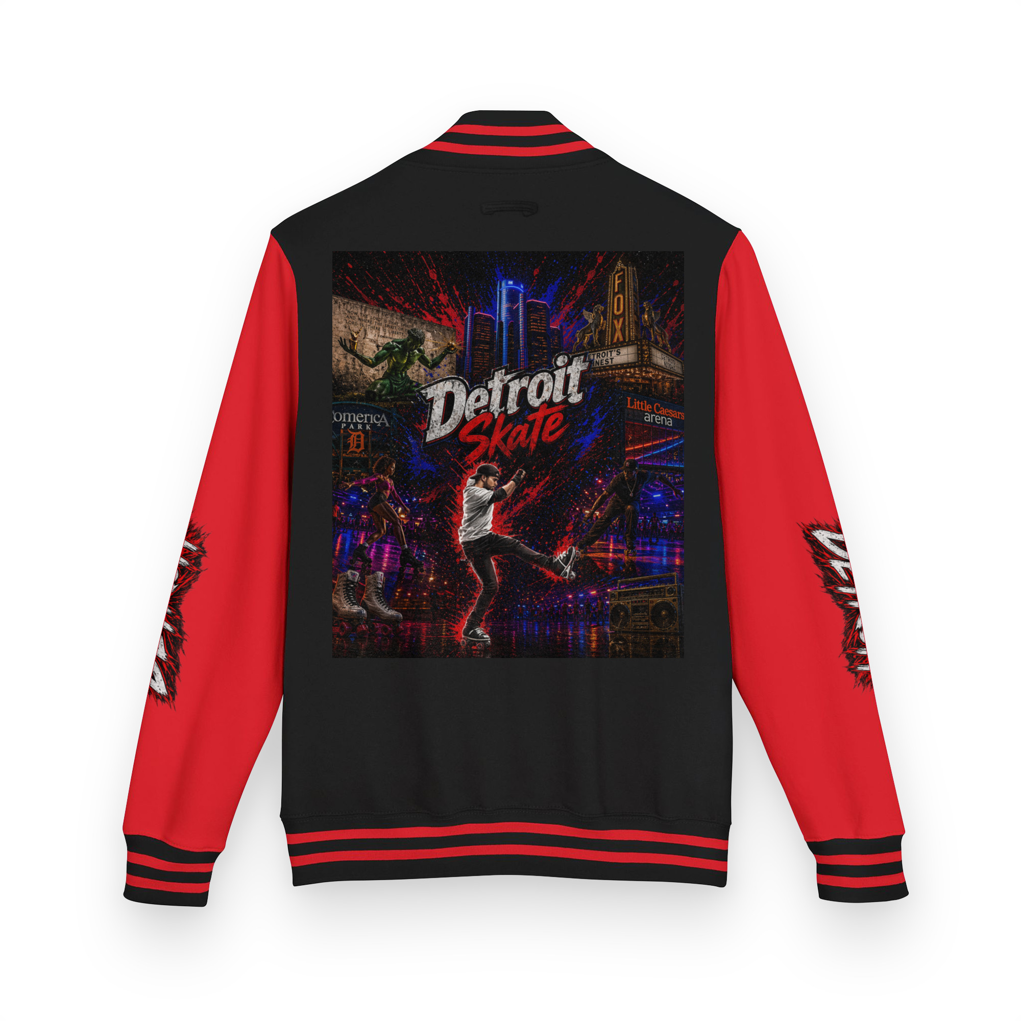 Detroit Skate Men's Letterman Jacket - Image 2