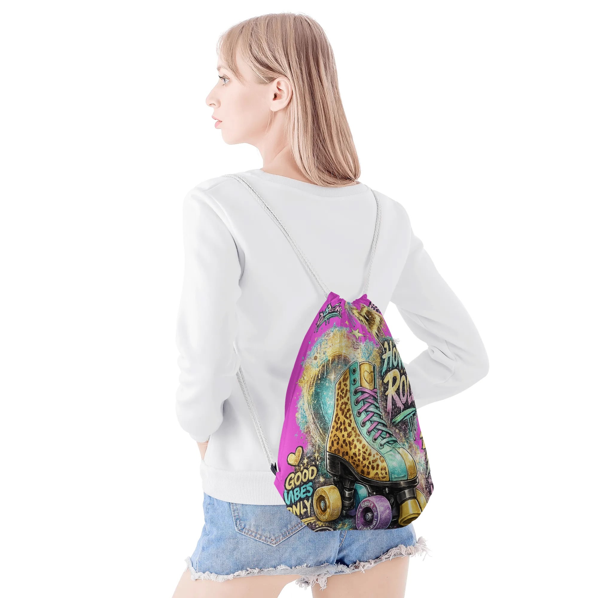 "How We Roll" Women's Blouse White/Pink - Image 26
