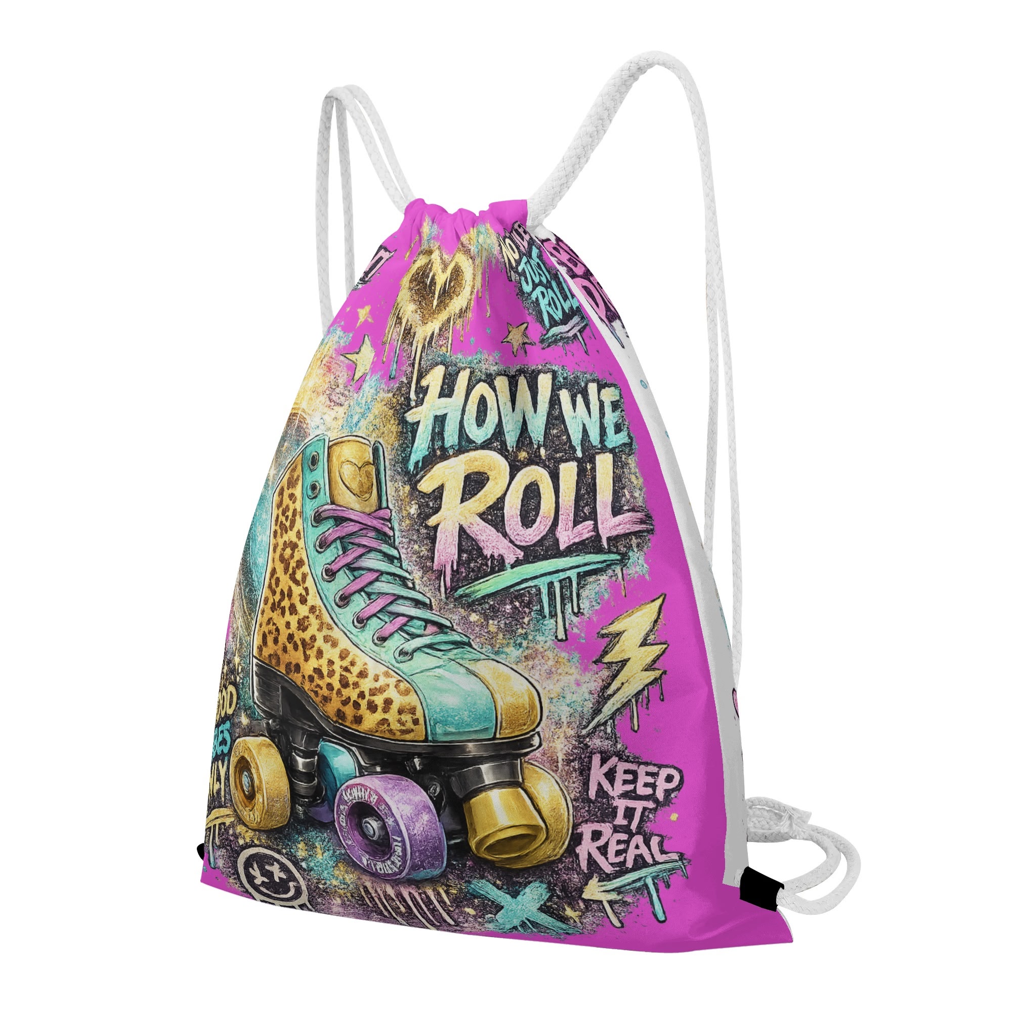 "How We Roll" Women's Blouse White/Pink - Image 28