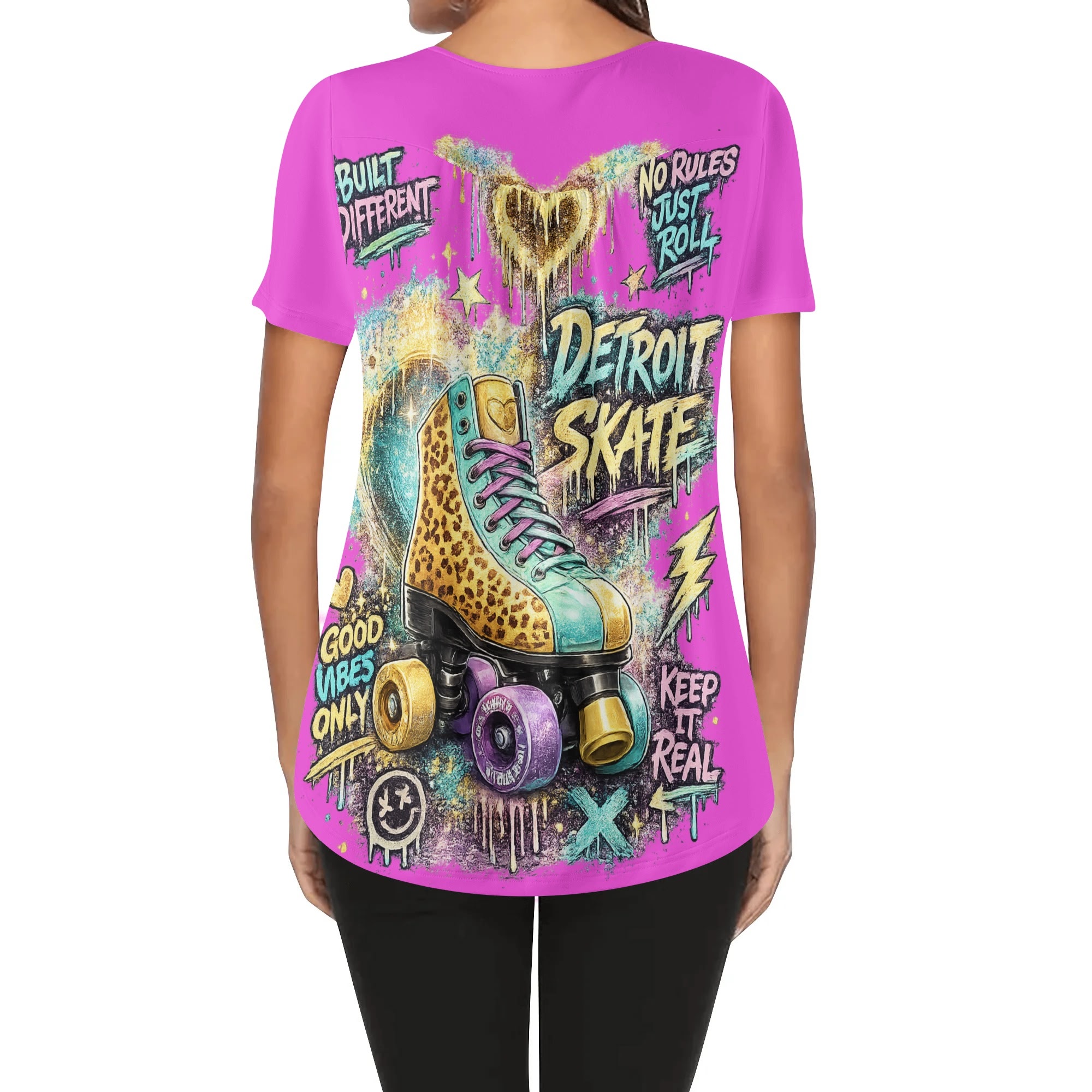 "Detroit Skate" Women's Blouse Multi Color - Image 2