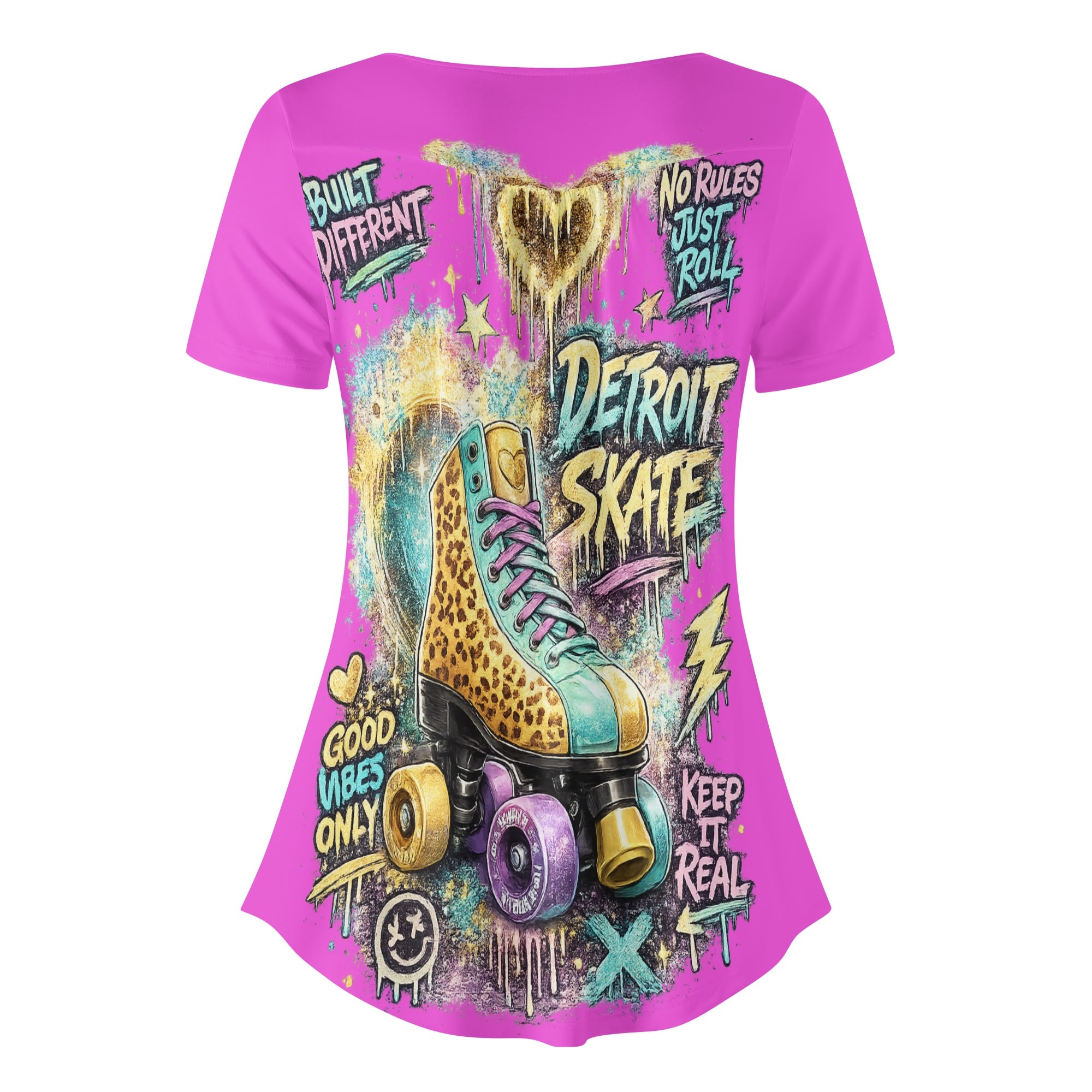"Detroit Skate" Women's Blouse Multi Color - Image 4