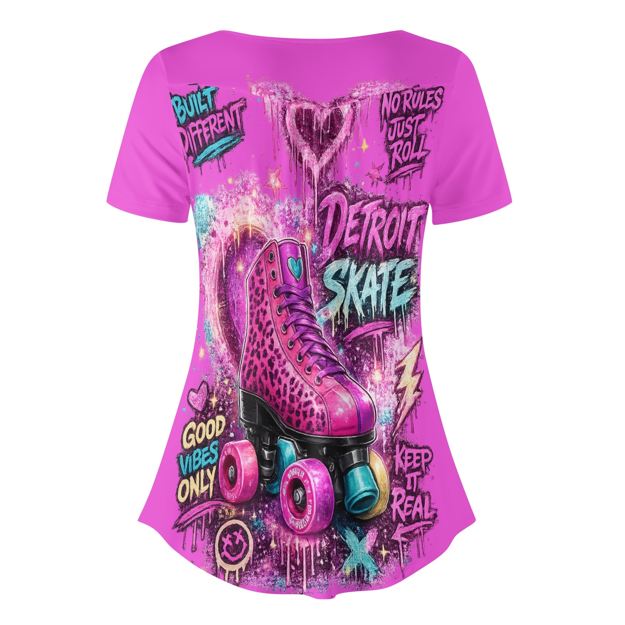 "Detroit Skate" Women's Blouse Multi Color - Image 9