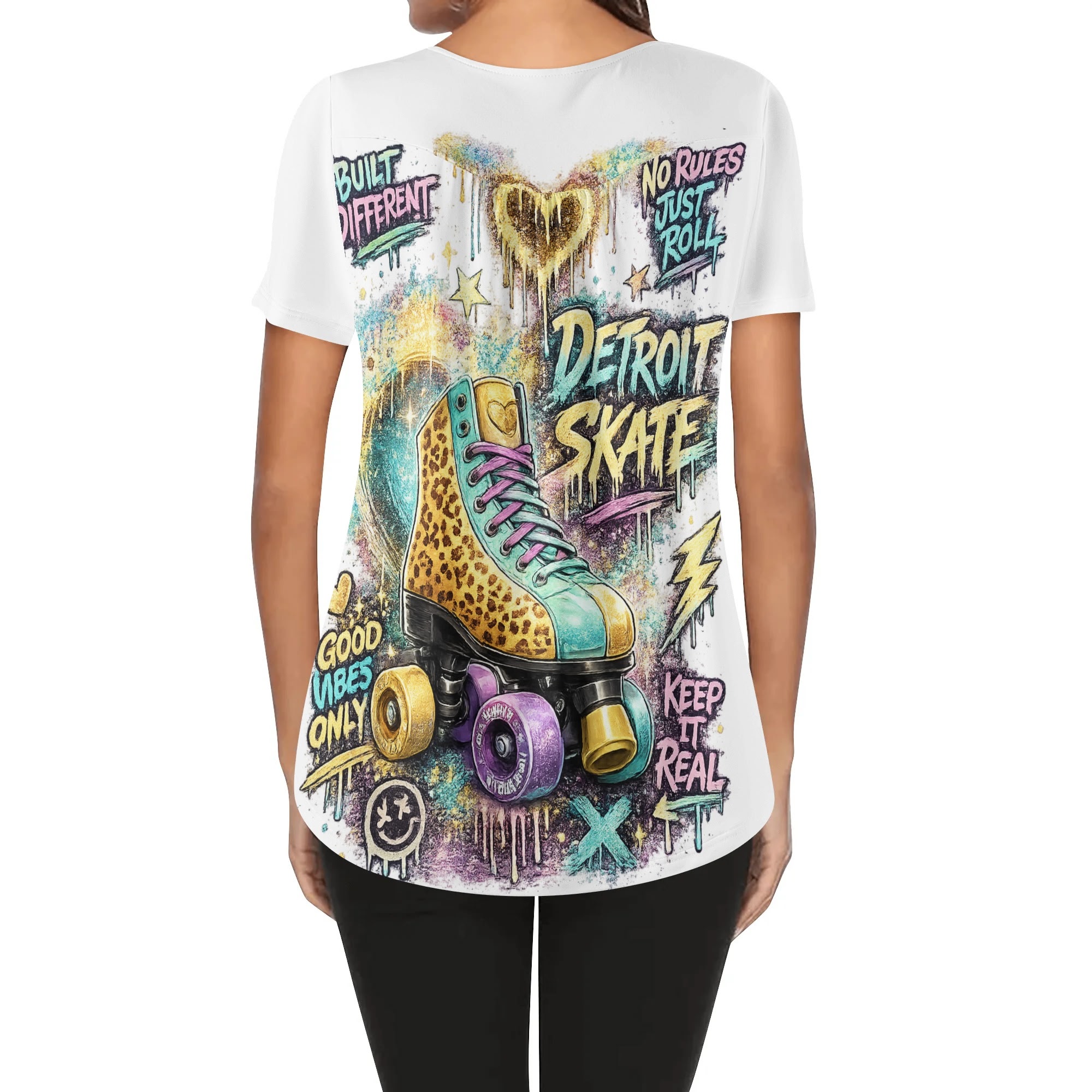 "Detroit Skate" Women's Blouse Multi Color - Image 17