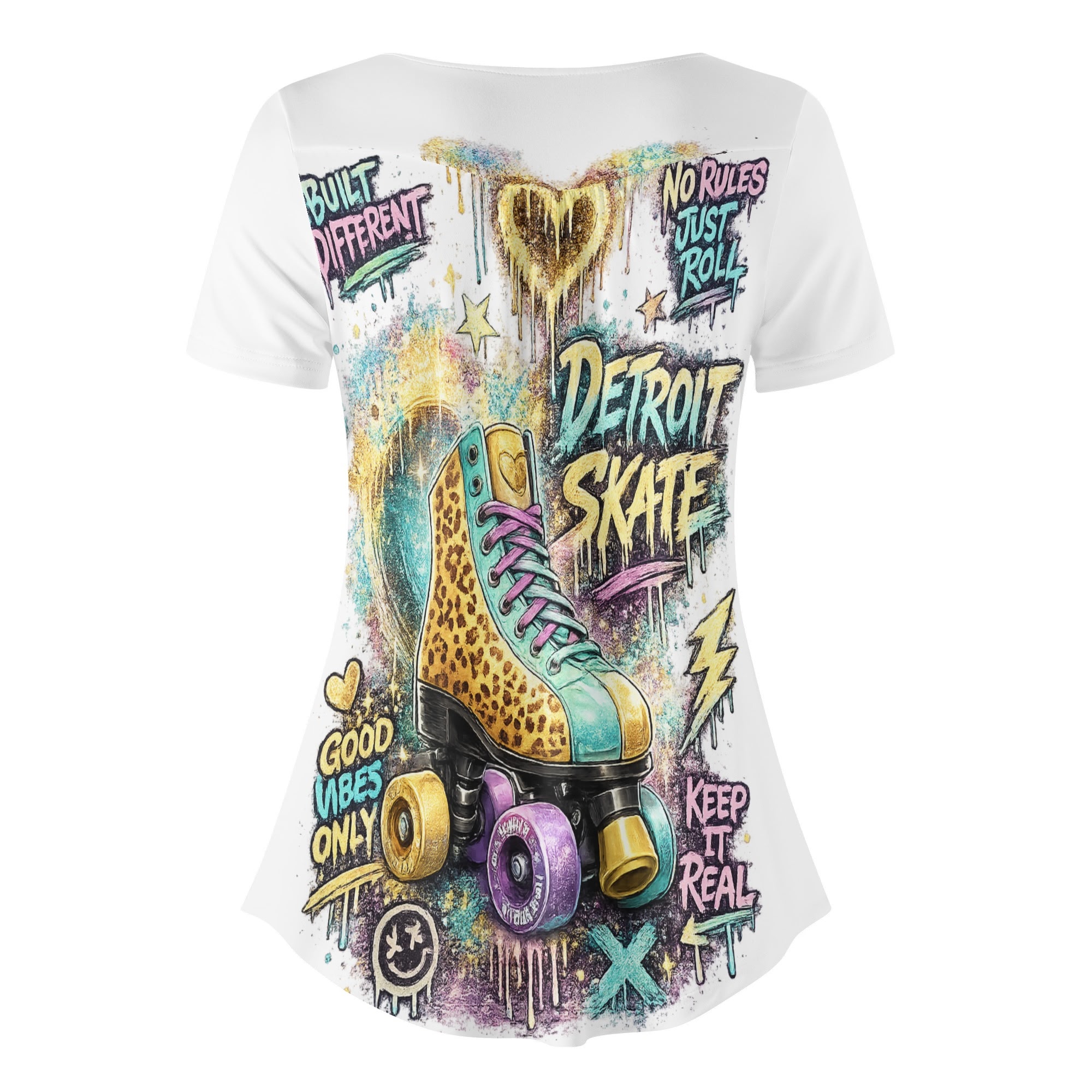 "Detroit Skate" Women's Blouse Multi Color - Image 19