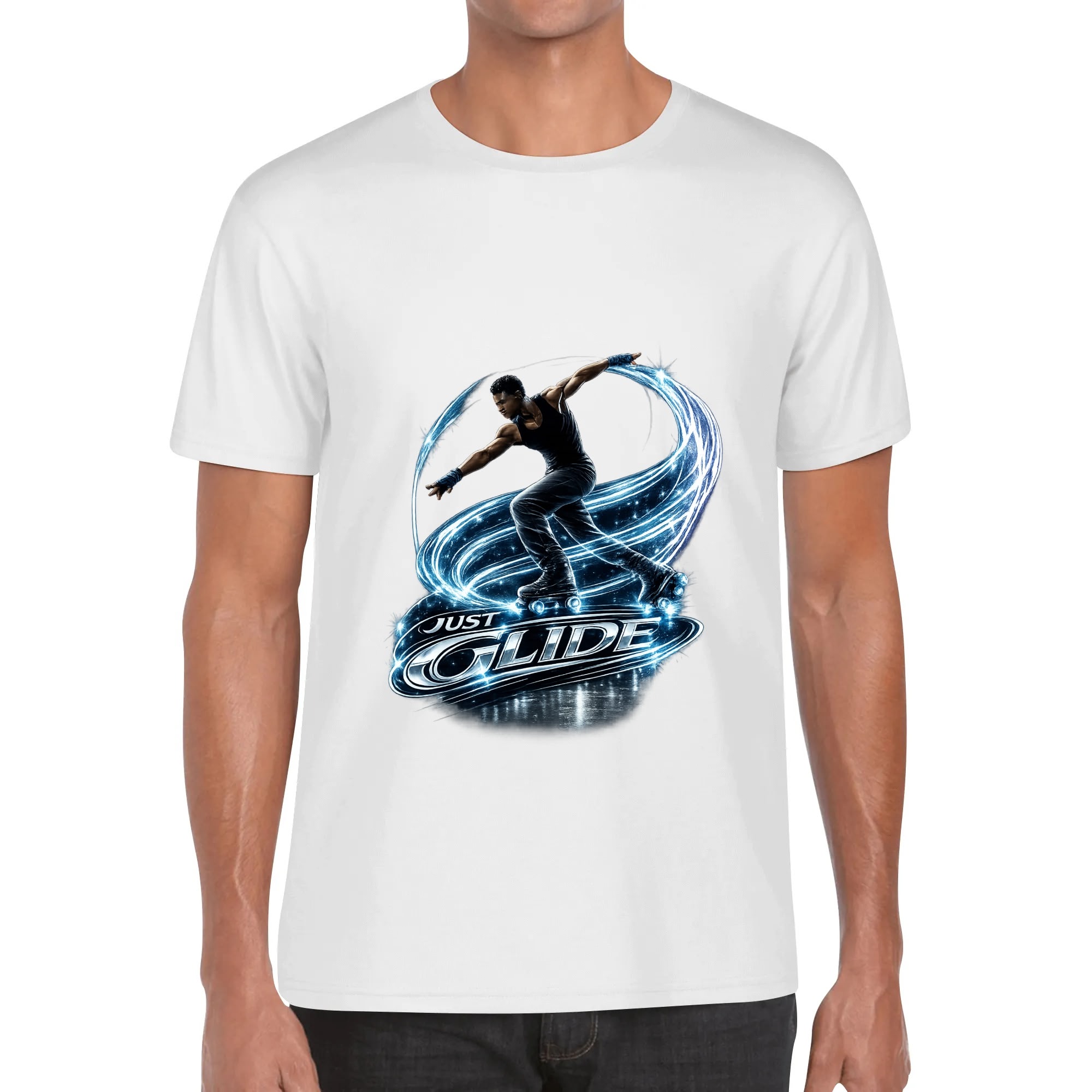 "Just Glide" Men's Cotton T-Shirt - Image 6