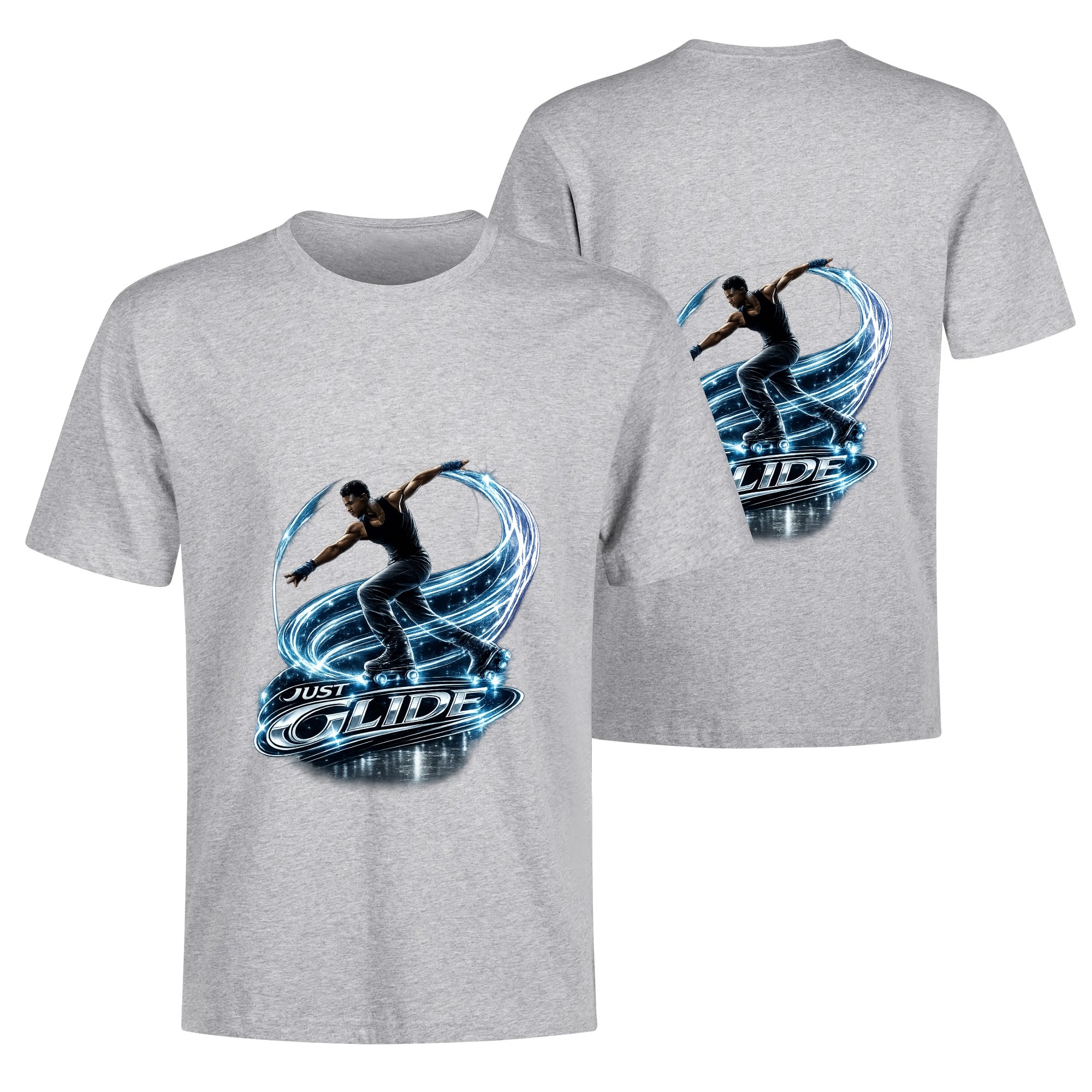 "Just Glide" Men's Cotton T-Shirt - Image 13