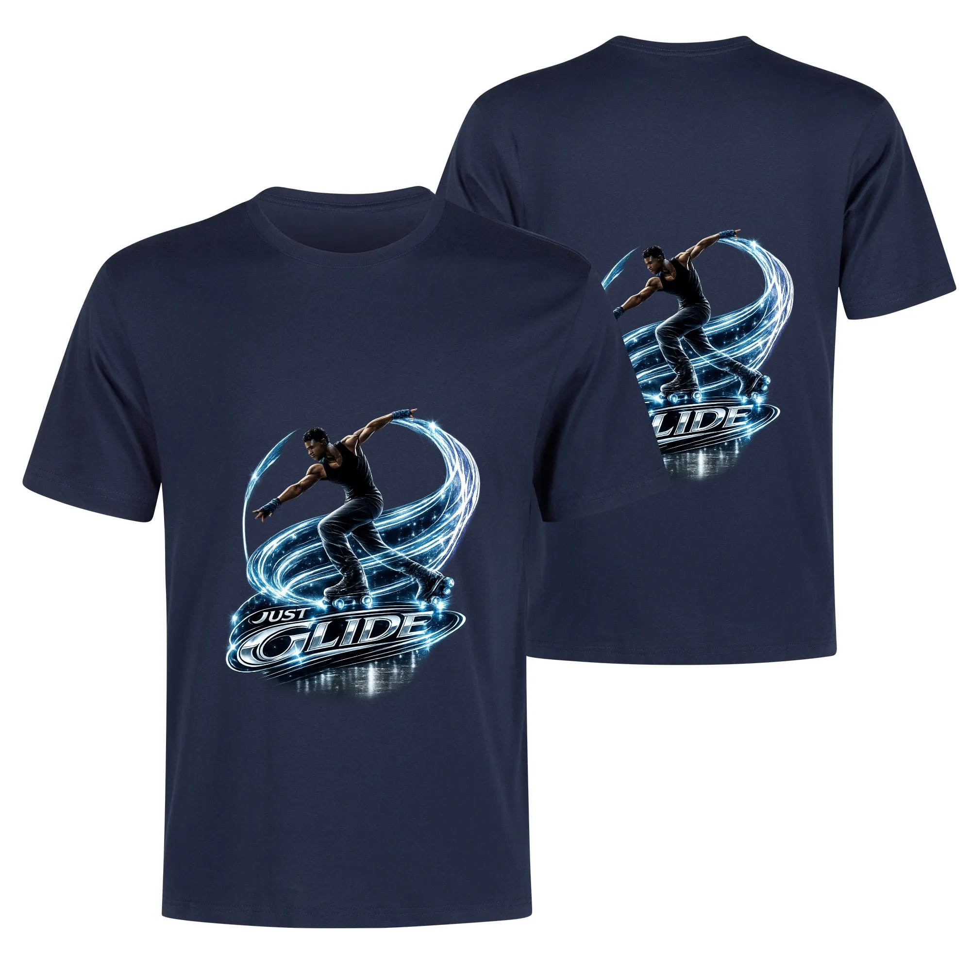 "Just Glide" Men's Cotton T-Shirt - Image 18