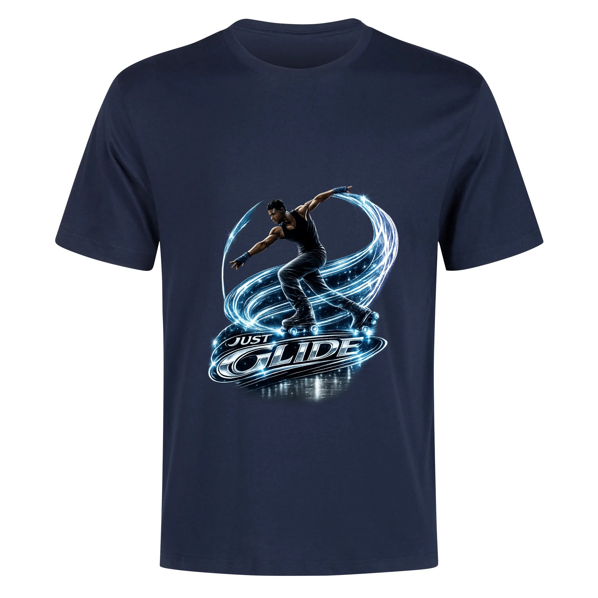 "Just Glide" Men's Cotton T-Shirt - Image 19