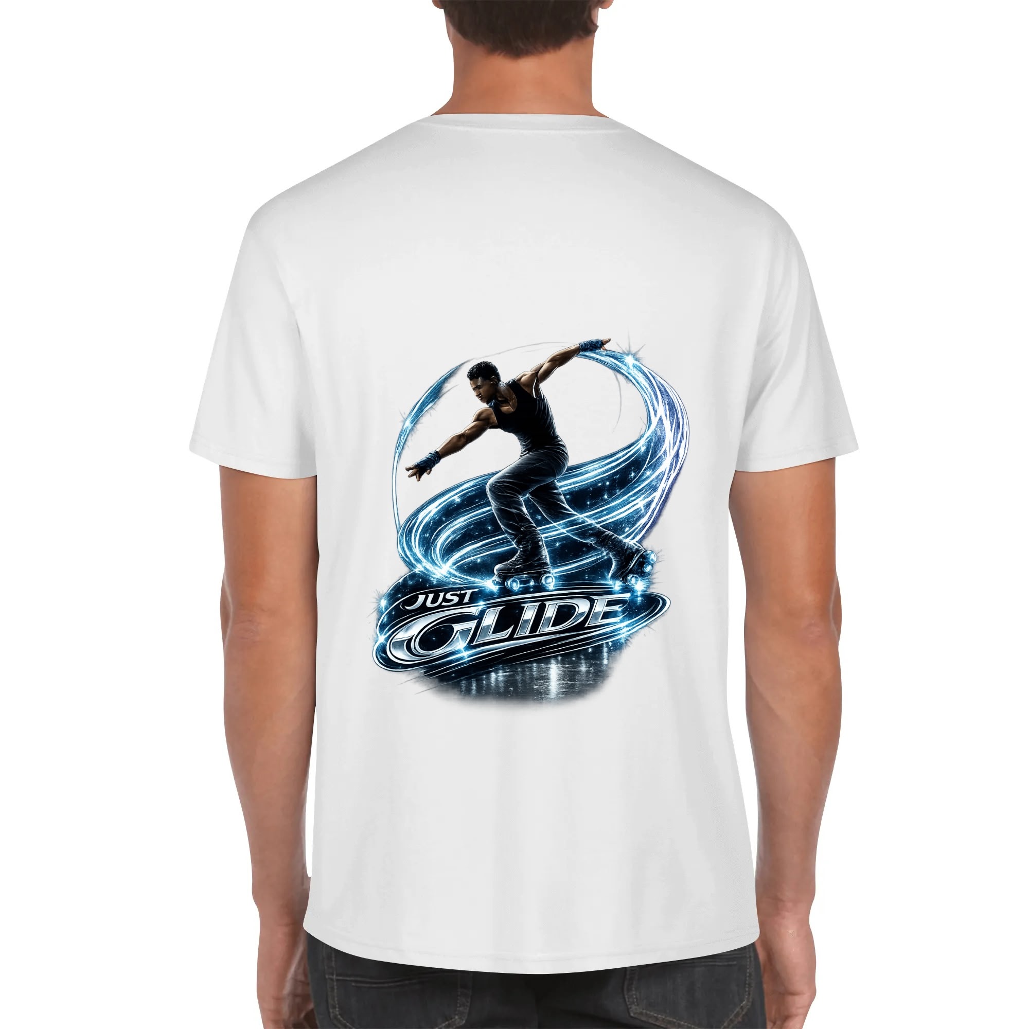 "Just Glide" Men's Cotton T-Shirt - Image 7